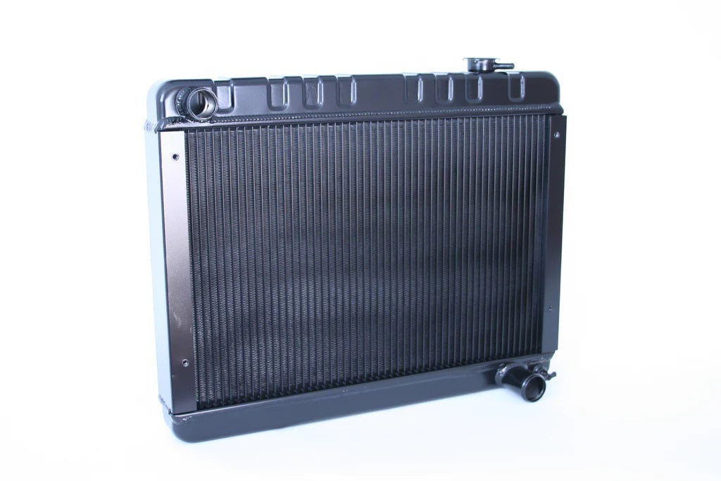 DeWitts Direct Fit Single Pass Aluminum Radiator - 25.5 in W x 22.75 in H x 3.25 in D - Manual Trans - Black - GM Fullsize Truck 1963-66