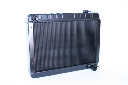 DeWitts Direct Fit Single Pass Aluminum Radiator - 25.5 in W x 22.75 in H x 3.25 in D - Manual Trans - Black - GM Fullsize Truck 1963-66