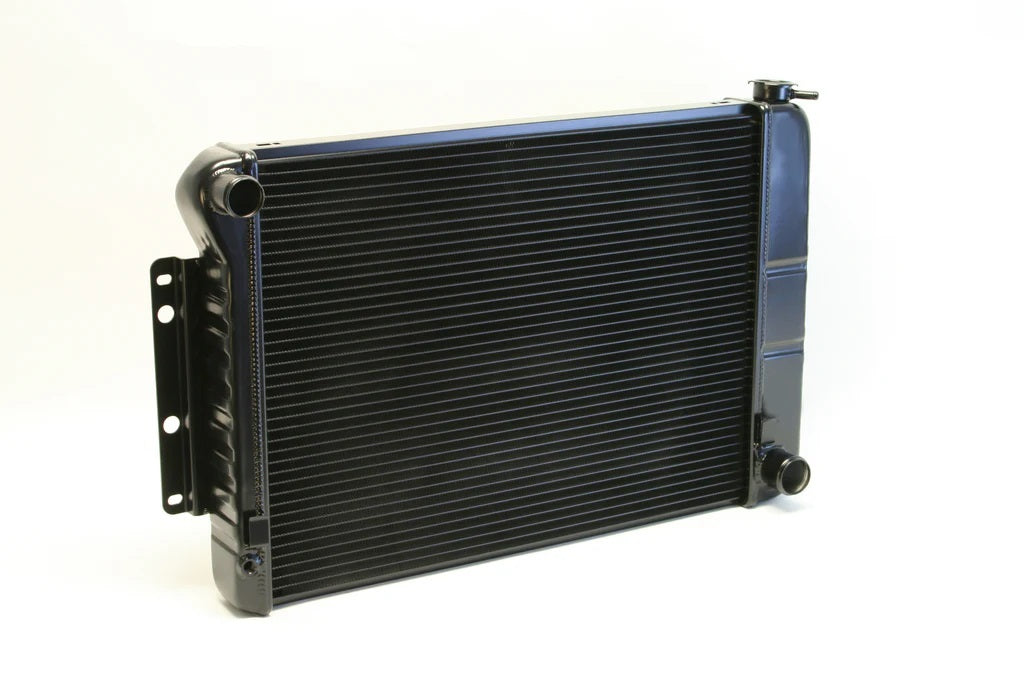 DeWitts Direct Fit Single Pass Aluminum Radiator - 27.5 in W x 18.5 in H x 3.25 in D - Manual Trans - Black - GM F-Body 1967-69