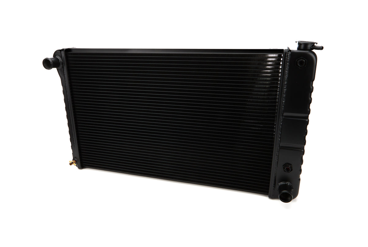 DeWitts Direct Fit Single Pass Aluminum Radiator - 34.5 in W x 18.625 in H x 3.375 in D - Black - GM A-Body 1968-71