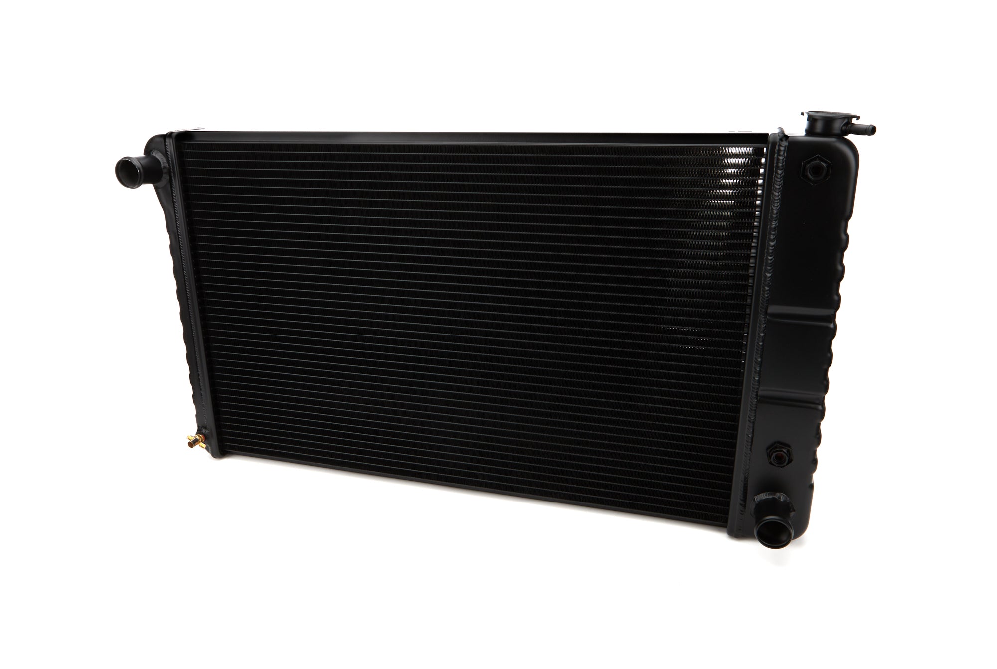 DeWitts Direct Fit Single Pass Aluminum Radiator - 34.5 in W x 18.625 in H x 3.375 in D - Black - GM A-Body 1968-71