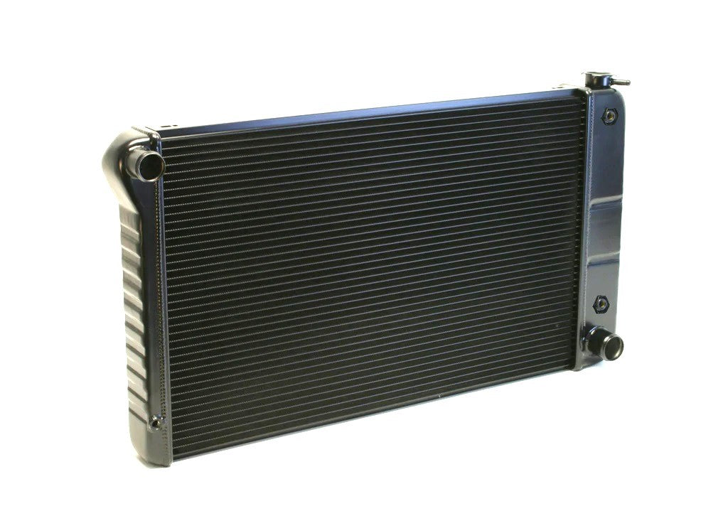 DeWitts Direct Fit Single Pass Aluminum Radiator - 33 in W x 18.5 in H x 3.25 in D - Auto Trans - Black - GM A-Body 1968-72