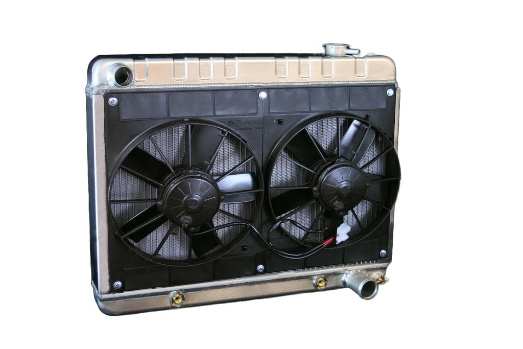 DeWitts Pro-Series Aluminum Radiator & Fan Kit - 25.5 in W x 20 in H x 6.75 in D - Auto Trans - GM X-Body 1962-67