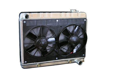 DeWitts Pro-Series Aluminum Radiator & Fan Kit - 25.5 in W x 20 in H x 6.75 in D - Auto Trans - GM X-Body 1962-67