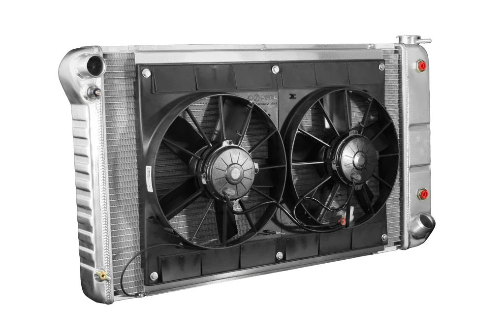 DeWitts Pro-Series Aluminum Radiator & Fan Kit - 33 in W x 18.5 in H x 6.75 in D - Auto Trans - GM Fullsize Truck 1967-72 32-4139018A