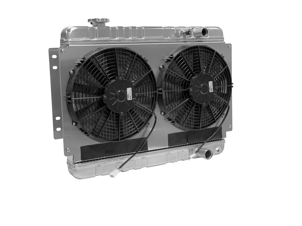 DeWitts LSX Conversion Aluminum Radiator & Fan Kit - 25.25 in W x 20 in H x 6.75 in D - Manual Trans - GM A-Body 1964-67