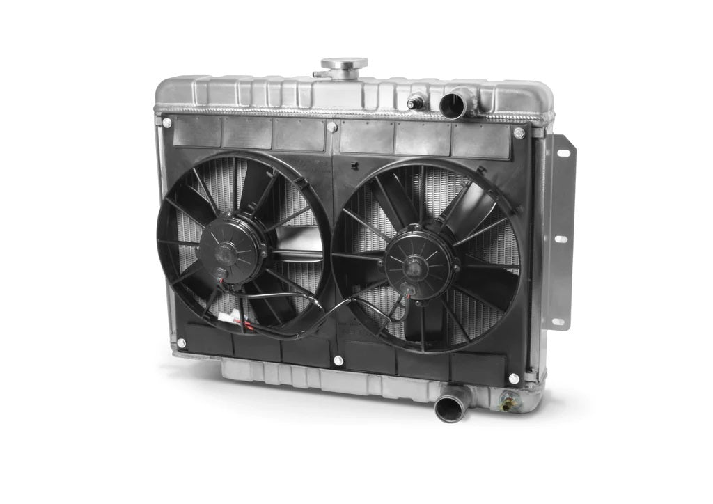 DeWitts LSX Conversion Aluminum Radiator & Fan Kit - 28 in W x 20.5 in H x 3 in D - Manual Trans - GM B-Body 1959-64 32-6139014M