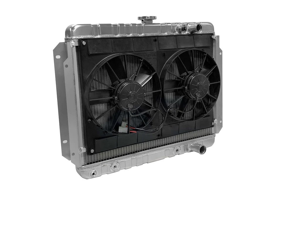 DeWitts LSX Conversion Aluminum Radiator & Fan Kit - 25.5 in W x 22.25 in H x 6.8 in D - Auto Trans - GM B-Body 1965-70 32-6139016A