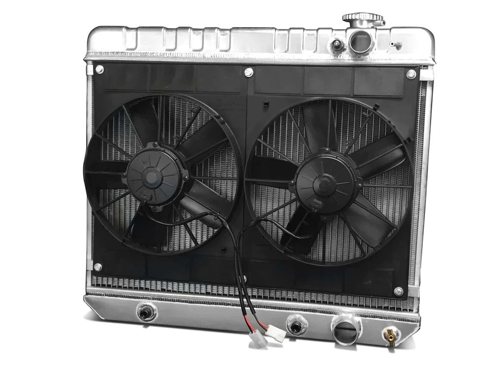 DeWitts LSX Conversion Aluminum Radiator & Fan Kit - 25.5 in W x 22.75 in H x 6.75 in D - Auto Trans - GM Fullsize Truck 1963-66 32-6139017A