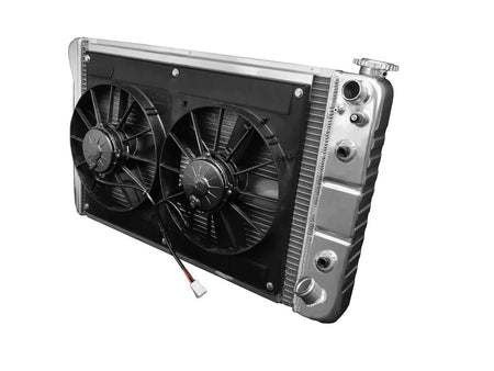 DeWitts LSX Conversion Aluminum Radiator & Fan Kit - 33 in W x 18.5 in H x 6.75 in D - Auto Trans - GM Fullsize Truck 1967-72