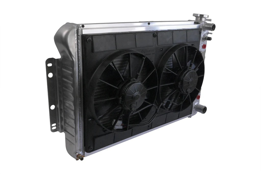 DeWitts LSX Conversion Aluminum Radiator & Fan Kit - 27.5 in W x 18.5 in H x 6.75 in D - Auto Trans - GM F-Body 1967-69