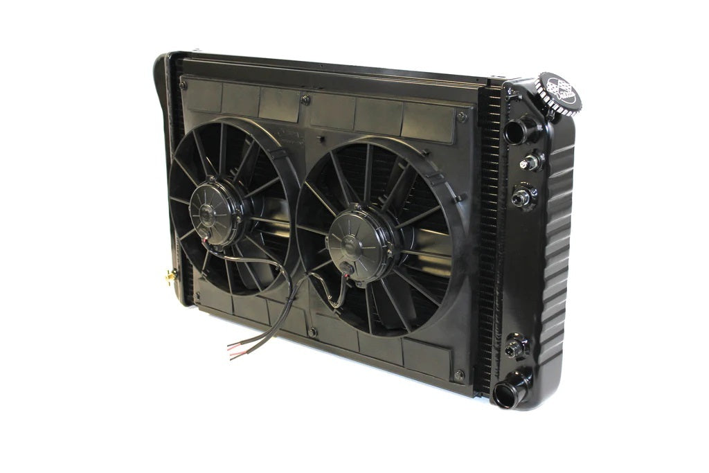 DeWitts LSX Conversion Aluminum Radiator & Fan Kit - 31 in W x 18.5 in H x 3.25 in D - Auto Trans - GM F-Body 1970-81 32-6239005A