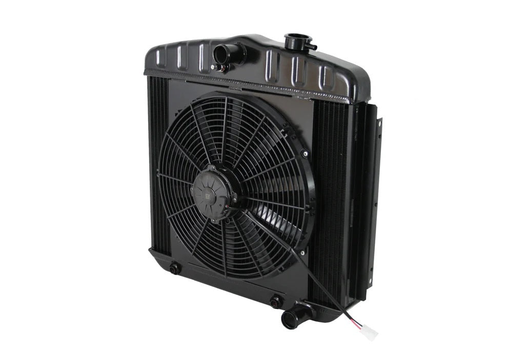 DeWitts LSX Conversion Aluminum Radiator & Fan Kit - 22 in W x 21.25 in H x 3.25 in D - Auto Trans - Chevy Fullsize Car 1955-57 32-6239013A