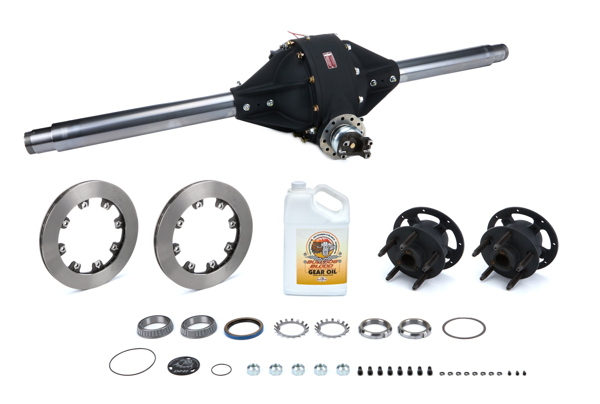 DMI Saturday Night Special Quick Change Rear Axle Assembly - 2 in Offset Center - 10 in Ring Gear - 4.86 Ratio Standard - Hubs / Rotors - 60 in Wide - Magnesium Center