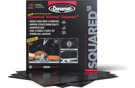 Dynamat Xtreme Mat Sound Barrier - 18 x 18 in Sheet - 0.060 in Thick - Black / Silver (Set of 8)