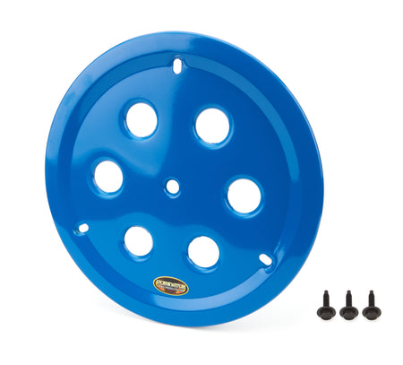 Dominator Aluminum Bolt-On Vented Center Hole Mud Cover - Blue - 15 in Wheels