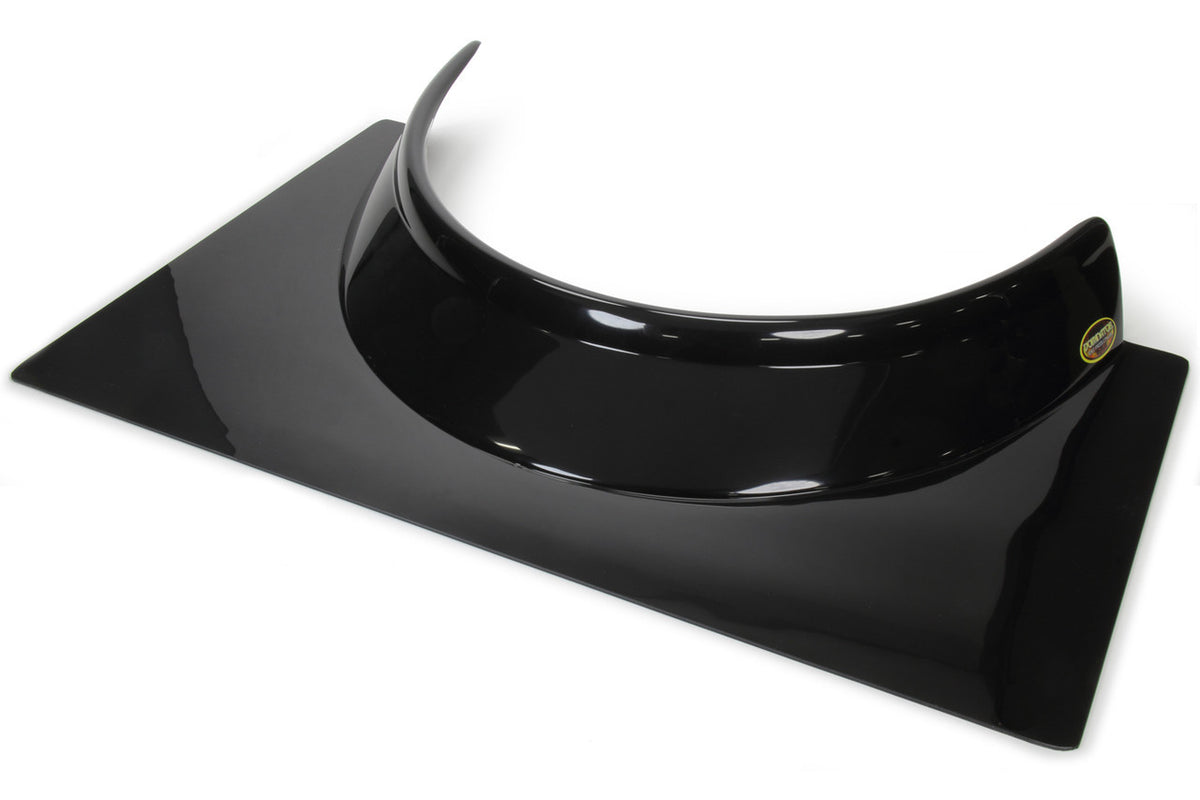 Dominator Dirt Late Model Rock Guard Cockpit Deflector - 3 in Height - 19.75 in Long x 28.25 in Wide - Gloss Black