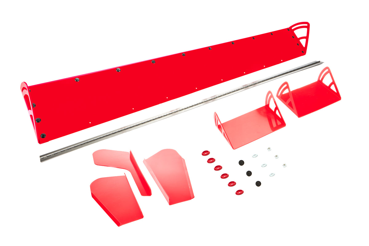 Dominator Dirt Late Model Spoiler - Adjustable - 72 x 8 in - Red