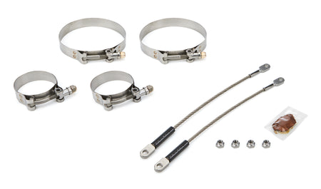 Drag Race Solutions Premium Collector Tethers - 10 in Cable - 2.375 in Primary Clamps - 4.5 in Collector Clamps - 