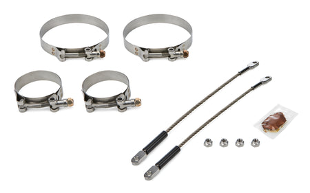 Drag Race Solutions Premium Collector Tethers - 10 in Cable - 2.5 in Primary Clamps - 4.5 in Collector Clamps - 