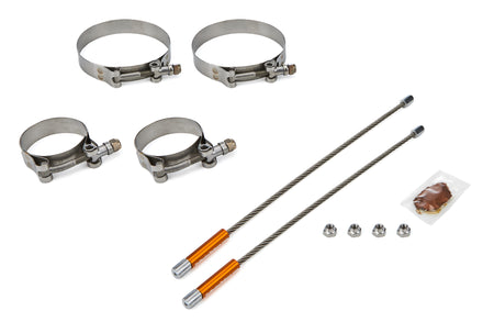 Drag Race Solutions Lite Collector Tethers - 10 in Cable - 2.25 in Primary Clamps - 4 in Collector Clamps - 