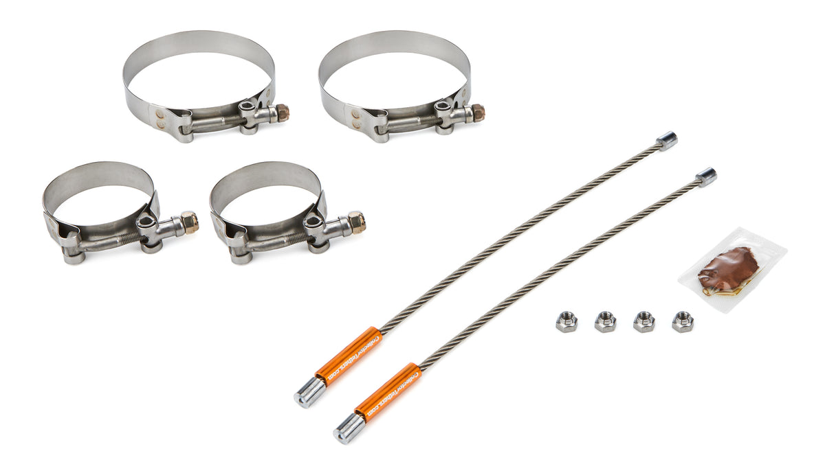 Drag Race Solutions Lite Collector Tethers - 10 in Cable - 2.375 in Primary Clamps - 4 in Collector Clamps - 