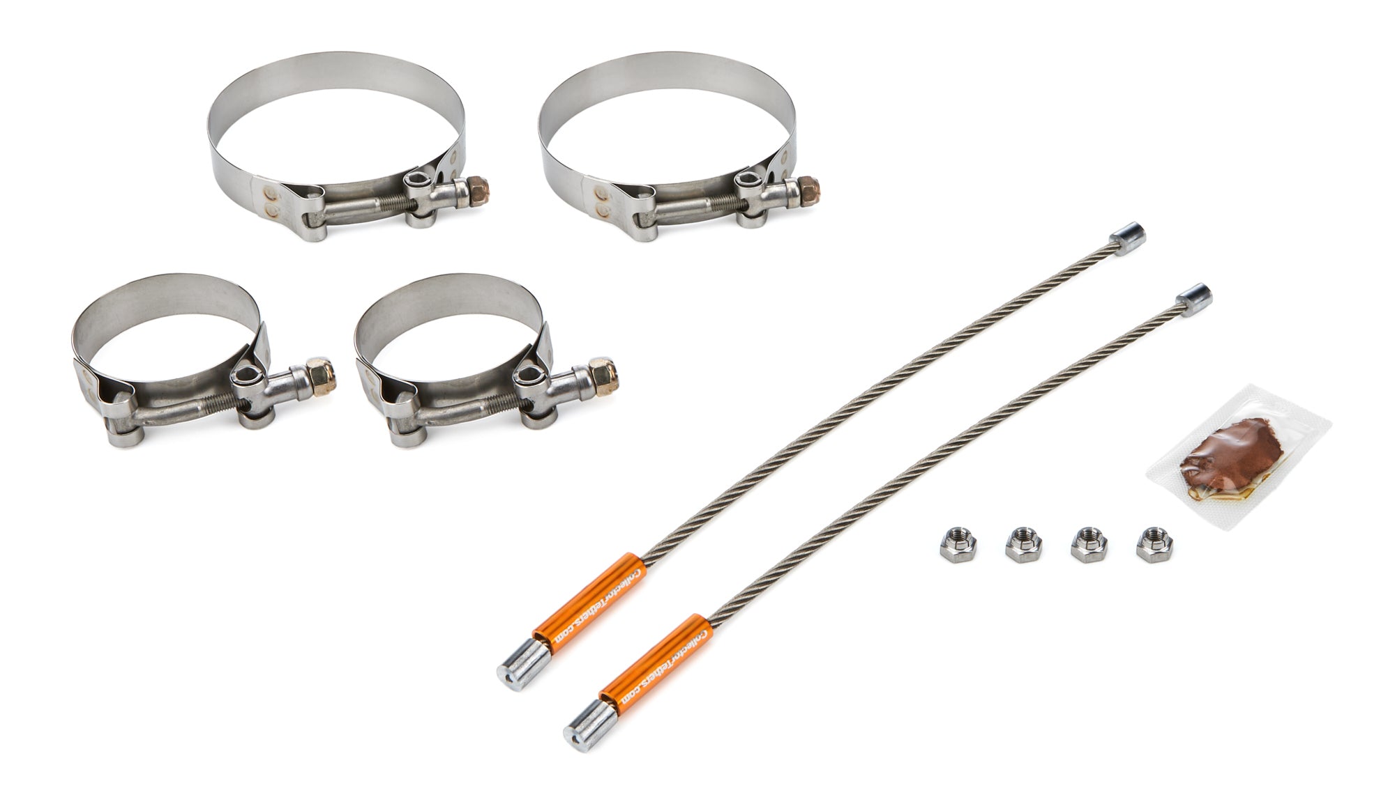 Drag Race Solutions Lite Collector Tethers - 10 in Cable - 2.375 in Primary Clamps - 4 in Collector Clamps - 