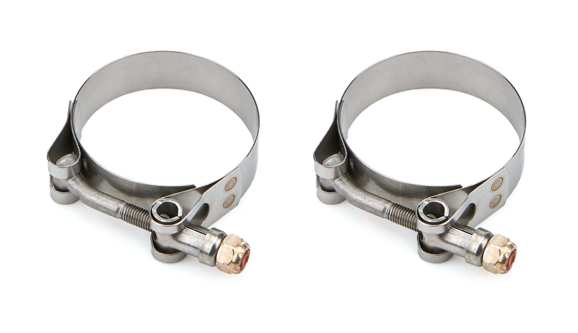 Drag Race Solutions Stainless Collector Tether Clamp - 0.75 in Wide - 2.25 to 2.56 in Range (Pair)