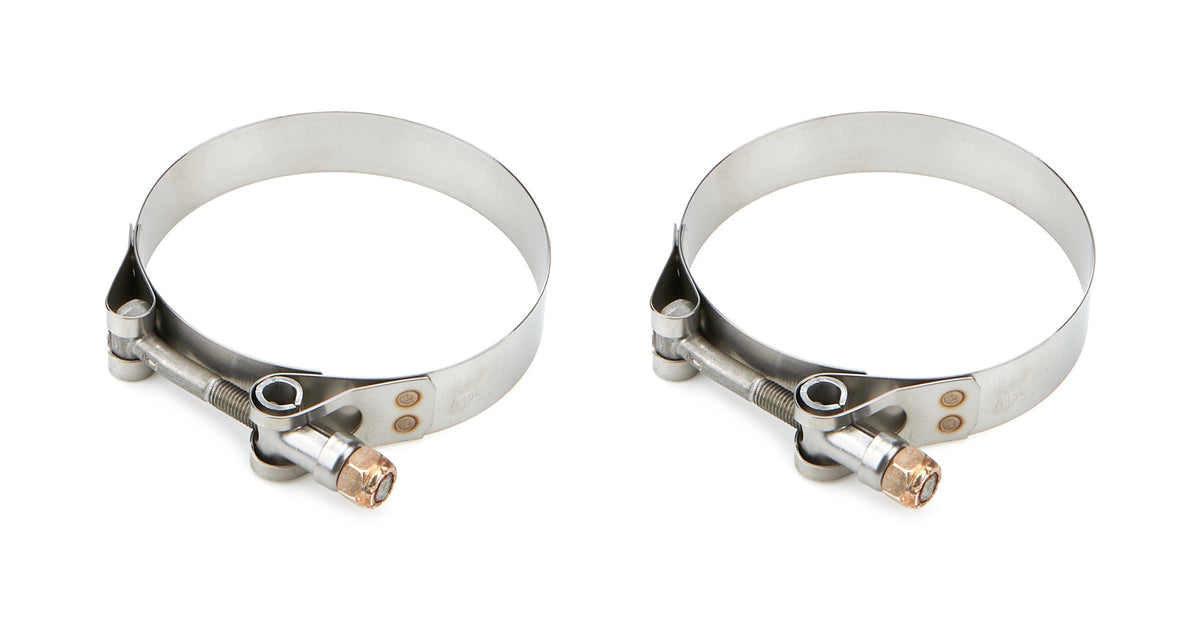 Drag Race Solutions Stainless Collector Tether Clamp - 0.75 in Wide - 3.25 to 3.56 in Range (Pair)