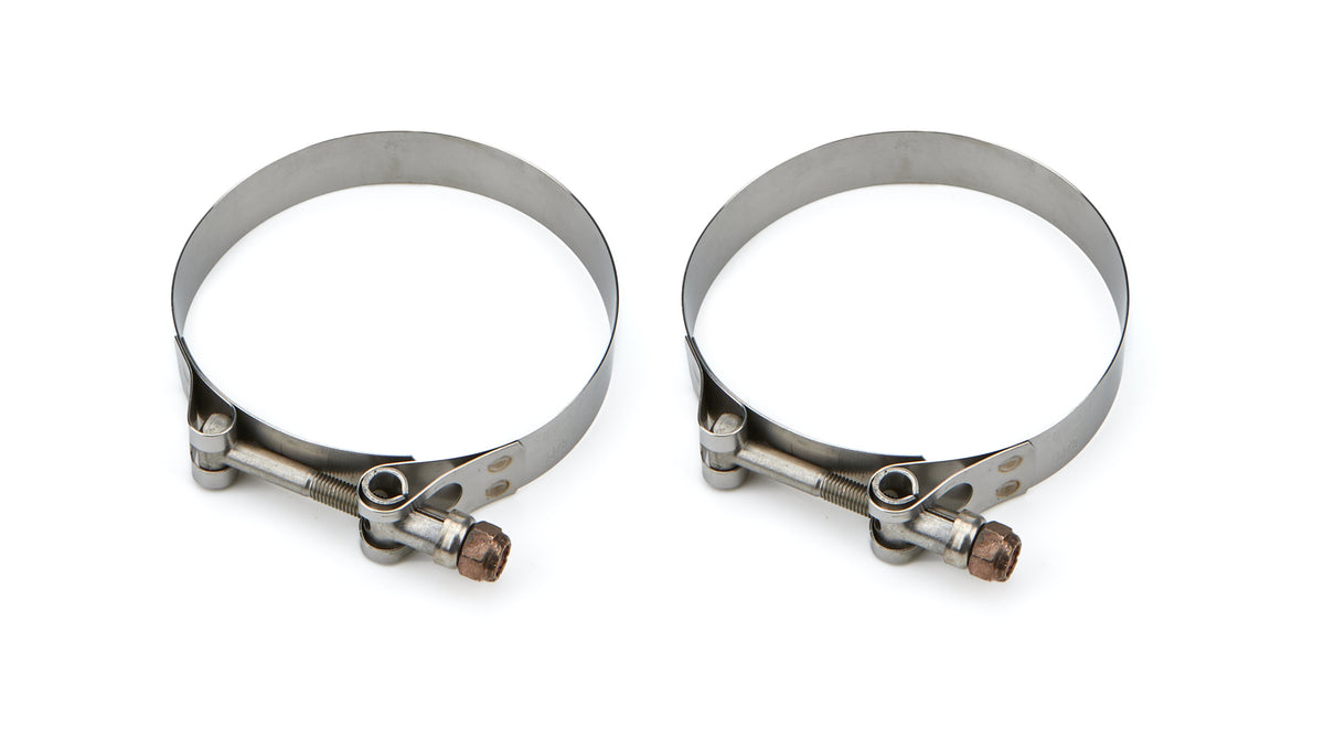 Drag Race Solutions Stainless Collector Tether Clamp - 0.75 in Wide - 3.75 to 4.06 in Range (Pair)