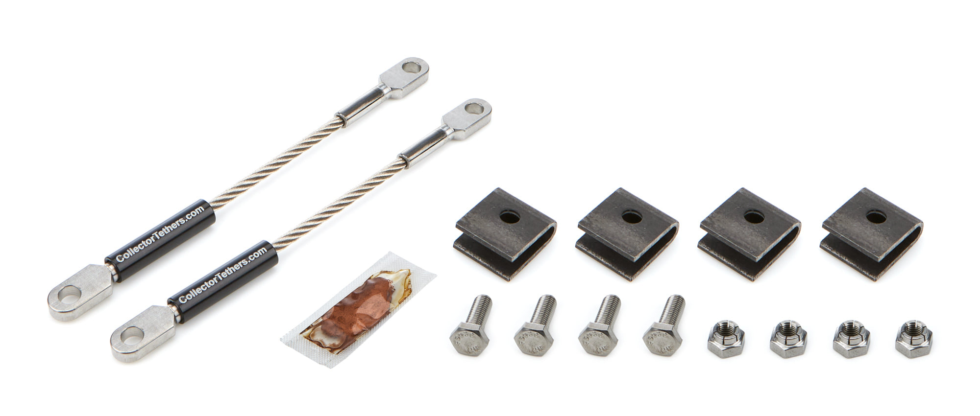 Drag Race Solutions Collector Tethers - 6 in Cable - Black Sleeve