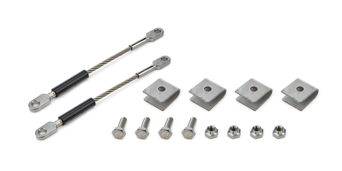 Drag Race Solutions Collector Tethers - 6 in Cable - Stainless Hardware - Black Sleeve