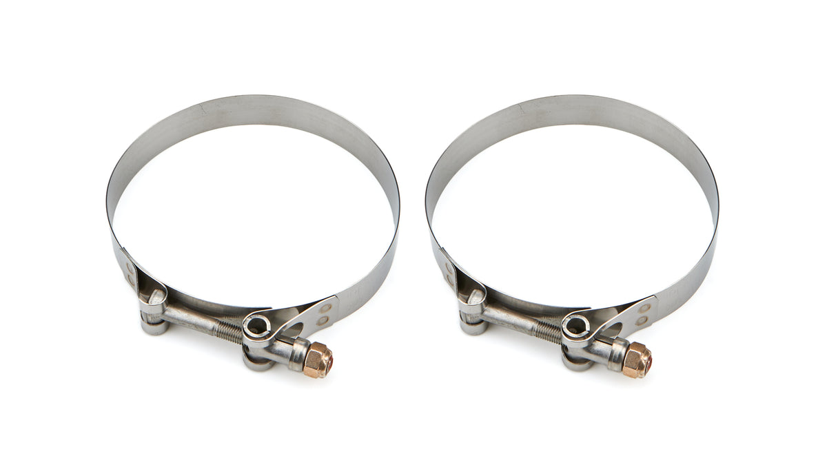 Drag Race Solutions Stainless Collector Tether Clamp - 0.75 in Wide - 4.25 to 4.56 in Range (Pair)