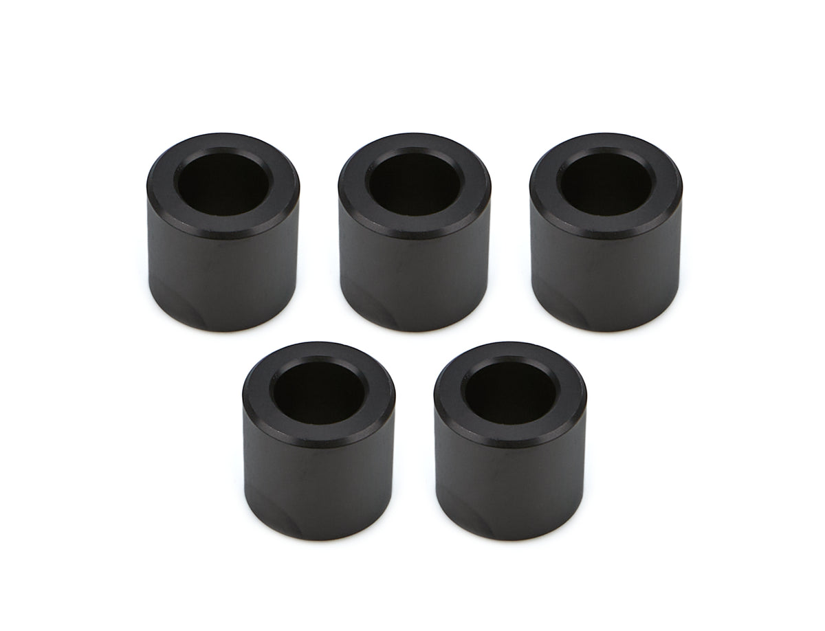 Drag Race Solutions Billet Aluminum Flat Lug Nut Spacer - 0.700 in ID - 1.200 in OD - 1.125 in Thick - Black (Set of 5)