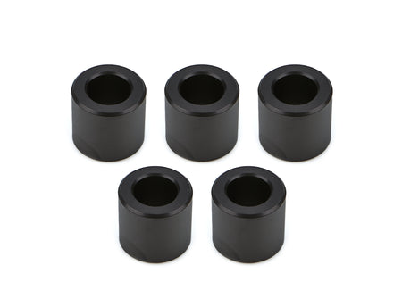 Drag Race Solutions Billet Aluminum Flat Lug Nut Spacer - 0.700 in ID - 1.200 in OD - 1.125 in Thick - Black (Set of 5)