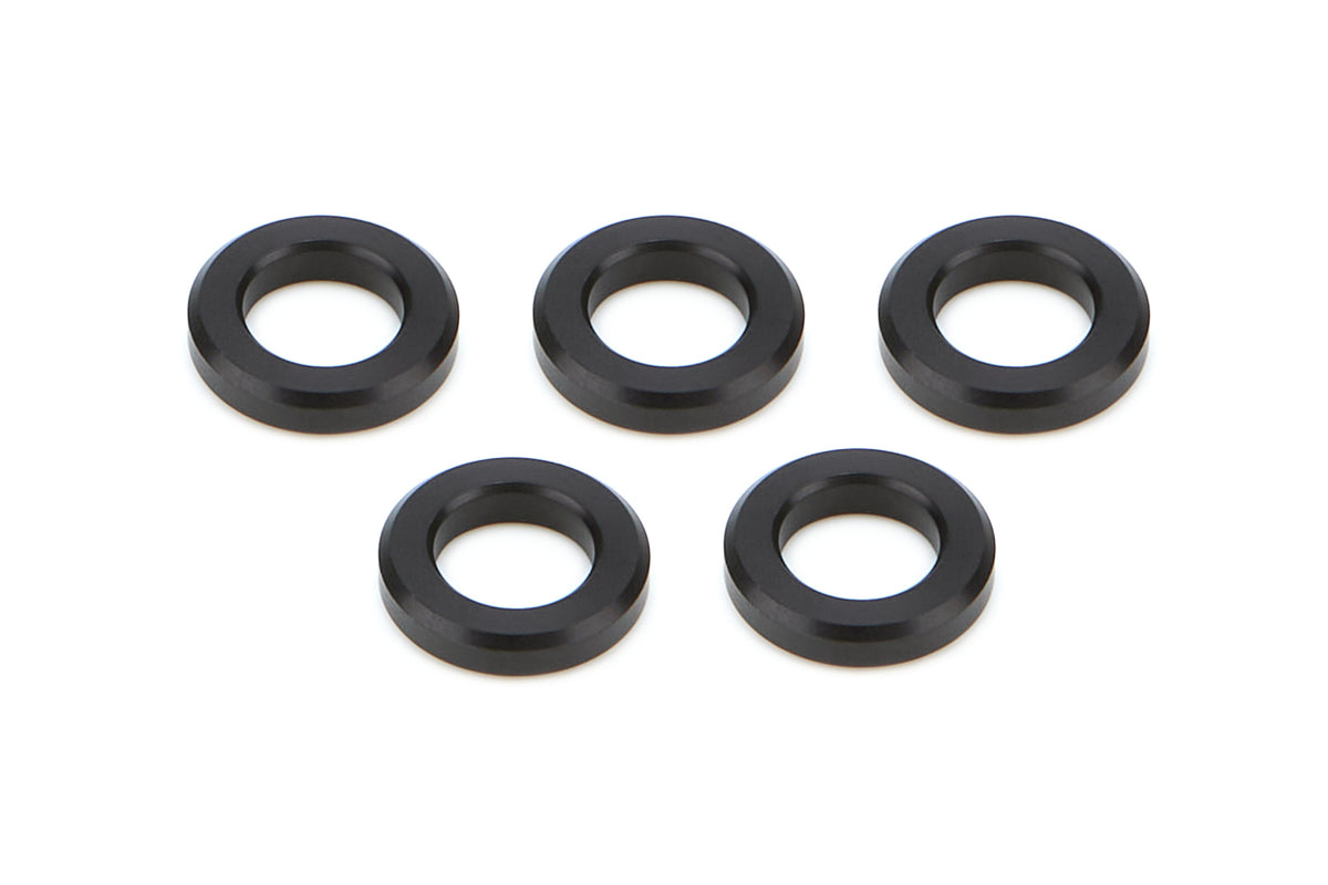 Drag Race Solutions Billet Aluminum Flat Lug Nut Spacer - 0.700 in ID - 1.200 in OD - 0.250 in Thick - Black (Set of 5)