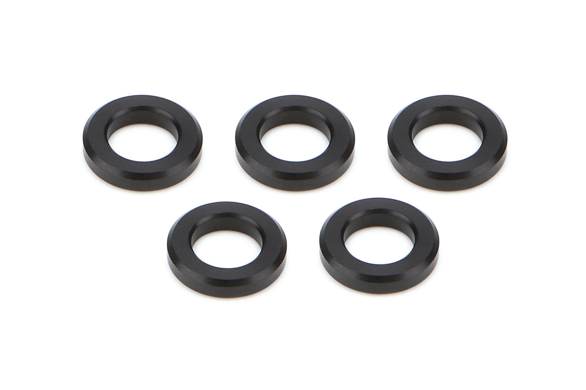 Drag Race Solutions Billet Aluminum Flat Lug Nut Spacer - 0.700 in ID - 1.200 in OD - 0.250 in Thick - Black (Set of 5)