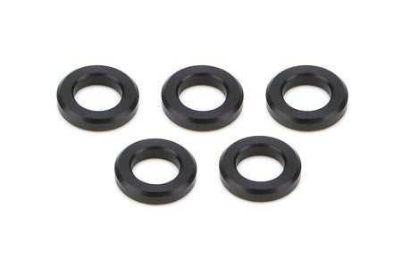 Drag Race Solutions Billet Aluminum Flat Lug Nut Spacer - 0.700 in ID - 1.200 in OD - 0.250 in Thick - Black (Set of 5)