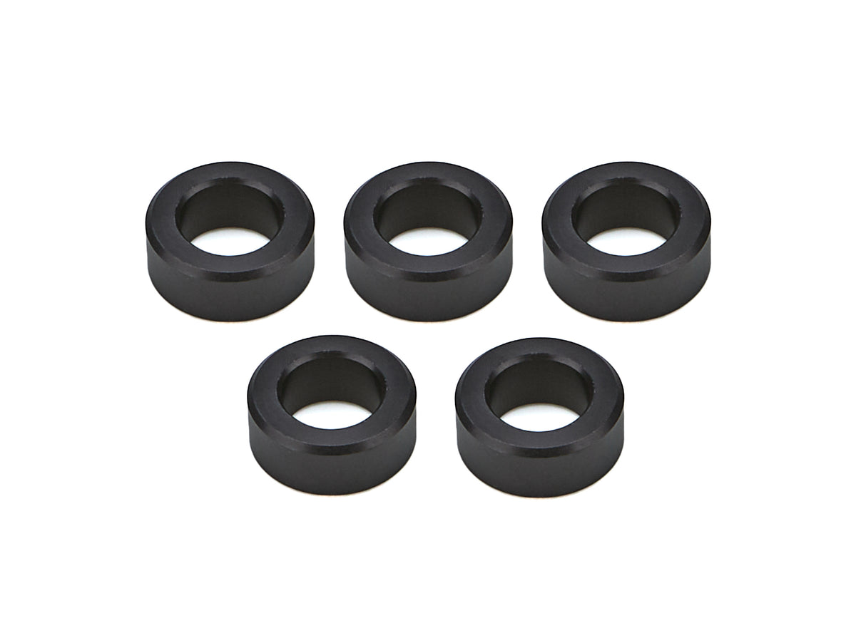 Drag Race Solutions Billet Aluminum Flat Lug Nut Spacer - 0.700 in ID - 1.200 in OD - 0.500 in Thick - Black (Set of 5)