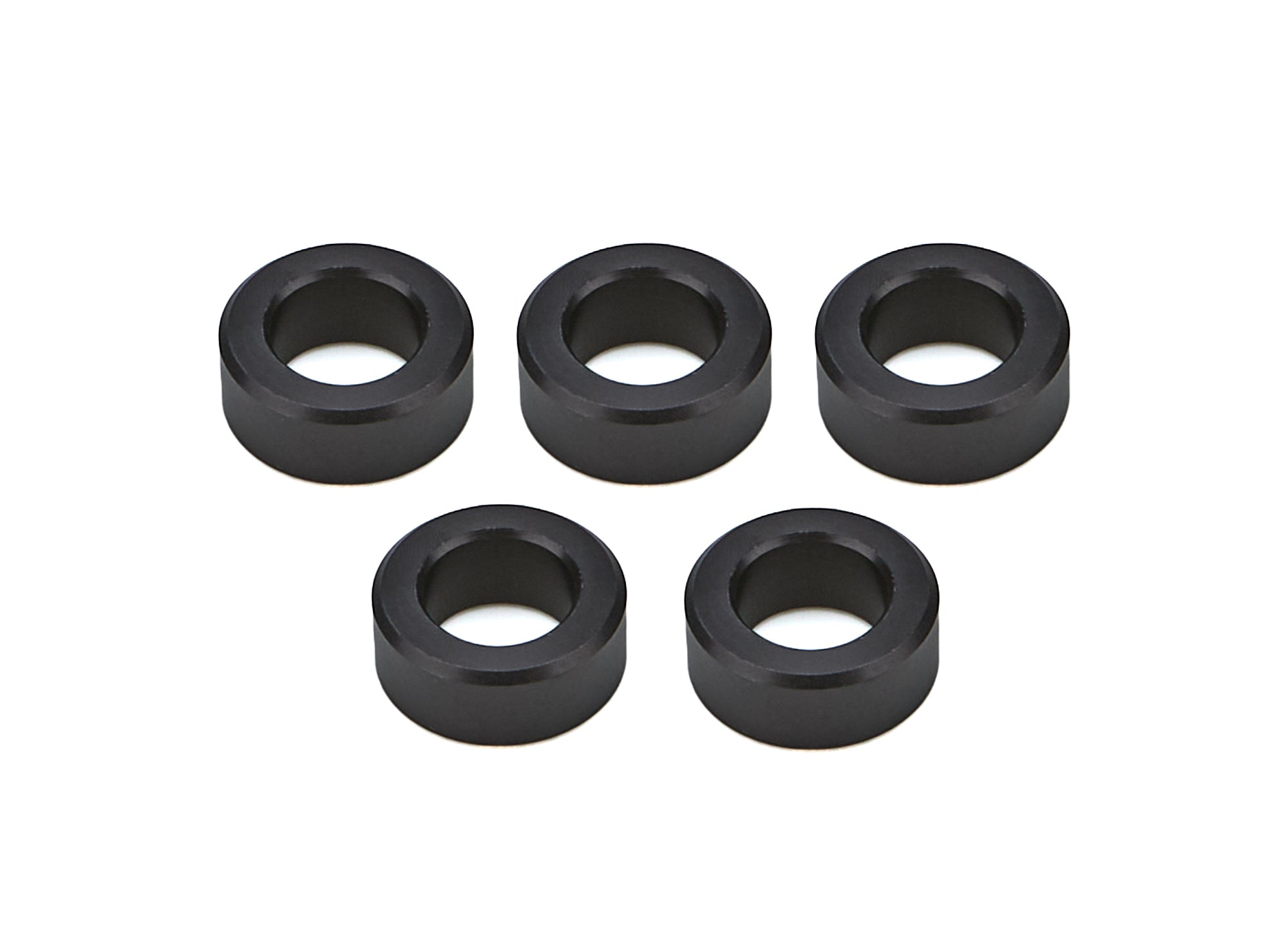 Drag Race Solutions Billet Aluminum Flat Lug Nut Spacer - 0.700 in ID - 1.200 in OD - 0.500 in Thick - Black (Set of 5)