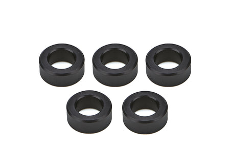 Drag Race Solutions Billet Aluminum Flat Lug Nut Spacer - 0.700 in ID - 1.200 in OD - 0.500 in Thick - Black (Set of 5)