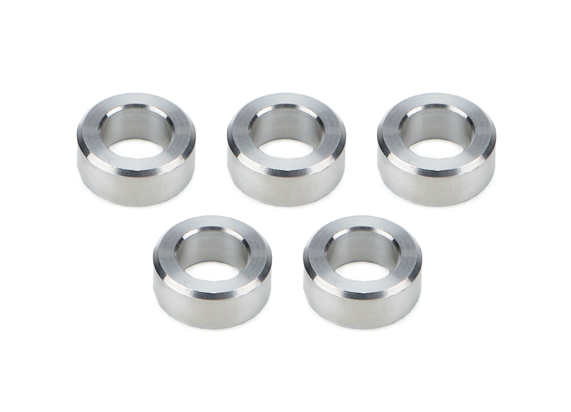 Drag Race Solutions Billet Aluminum Flat Lug Nut Spacer - 0.700 in ID - 1.200 in OD - 0.500 in Thick - Polished (Set of 5)