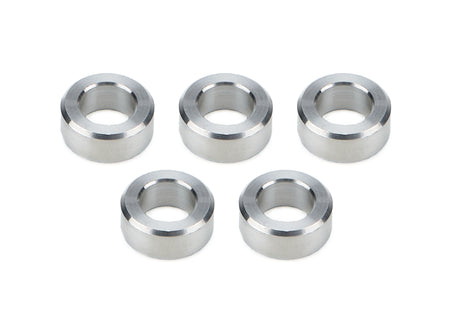 Drag Race Solutions Billet Aluminum Flat Lug Nut Spacer - 0.700 in ID - 1.200 in OD - 0.500 in Thick - Polished (Set of 5)