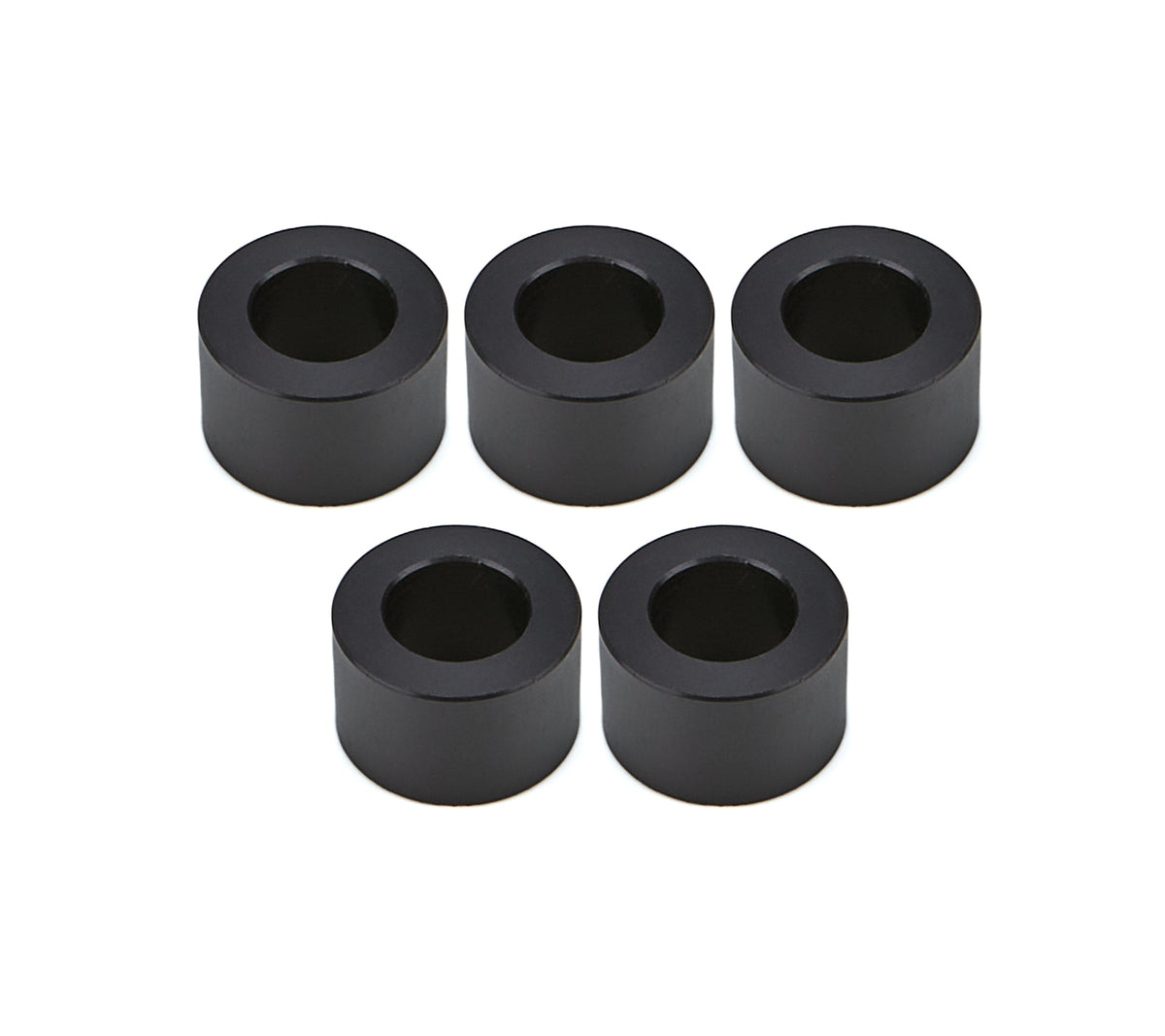 Drag Race Solutions Billet Aluminum Flat Lug Nut Spacer - 0.700 in ID - 1.200 in OD - 0.750 in Thick - Black (Set of 5)