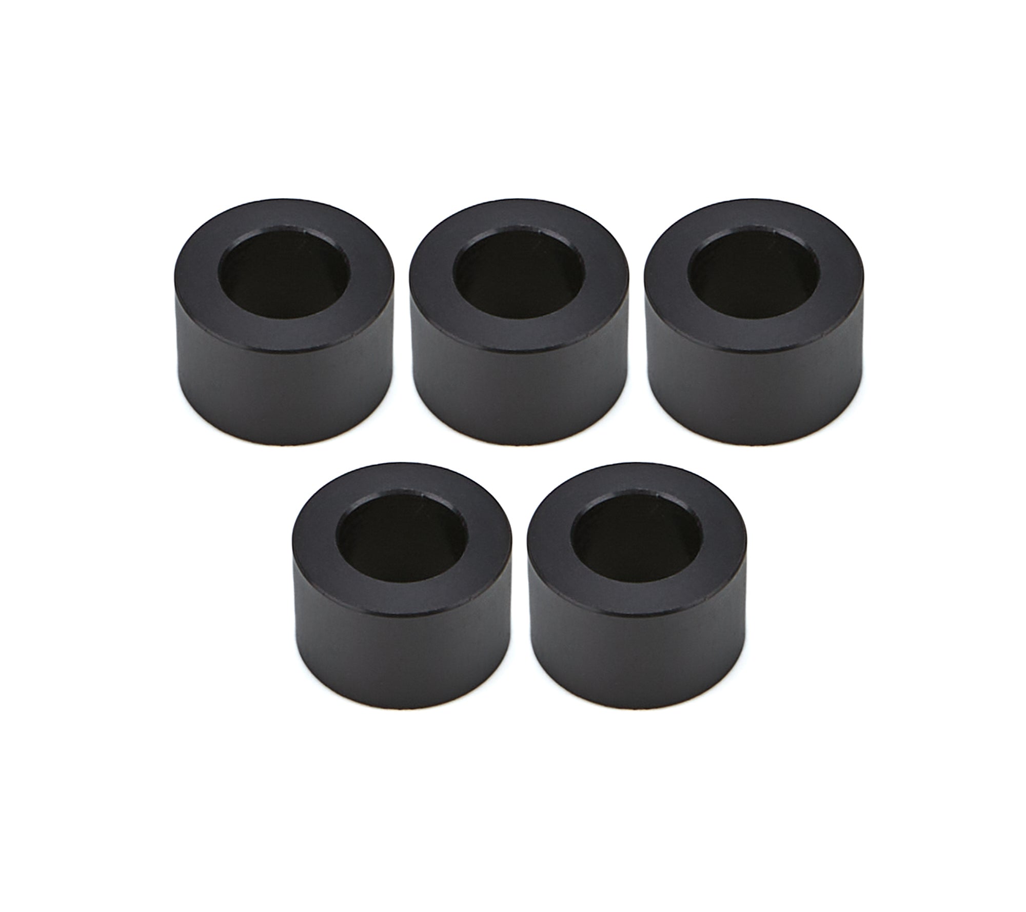 Drag Race Solutions Billet Aluminum Flat Lug Nut Spacer - 0.700 in ID - 1.200 in OD - 0.750 in Thick - Black (Set of 5)