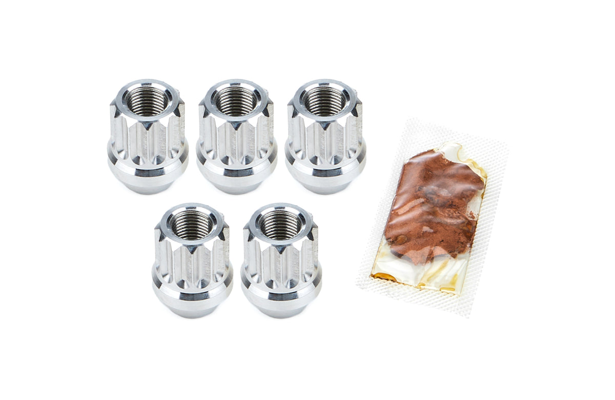 Drag Race Solutions Billet Aluminum Acorn Lug Nut - 1/2-20 in Thread - Open End - 12 Point - Polished (Set of 5)