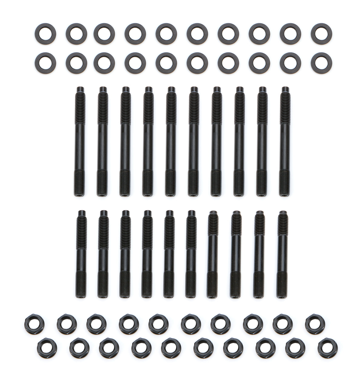 Dart Main Stud Kit - Hex Nuts - 4-Bolt Mains - Black Oxide - Small Block Chevy