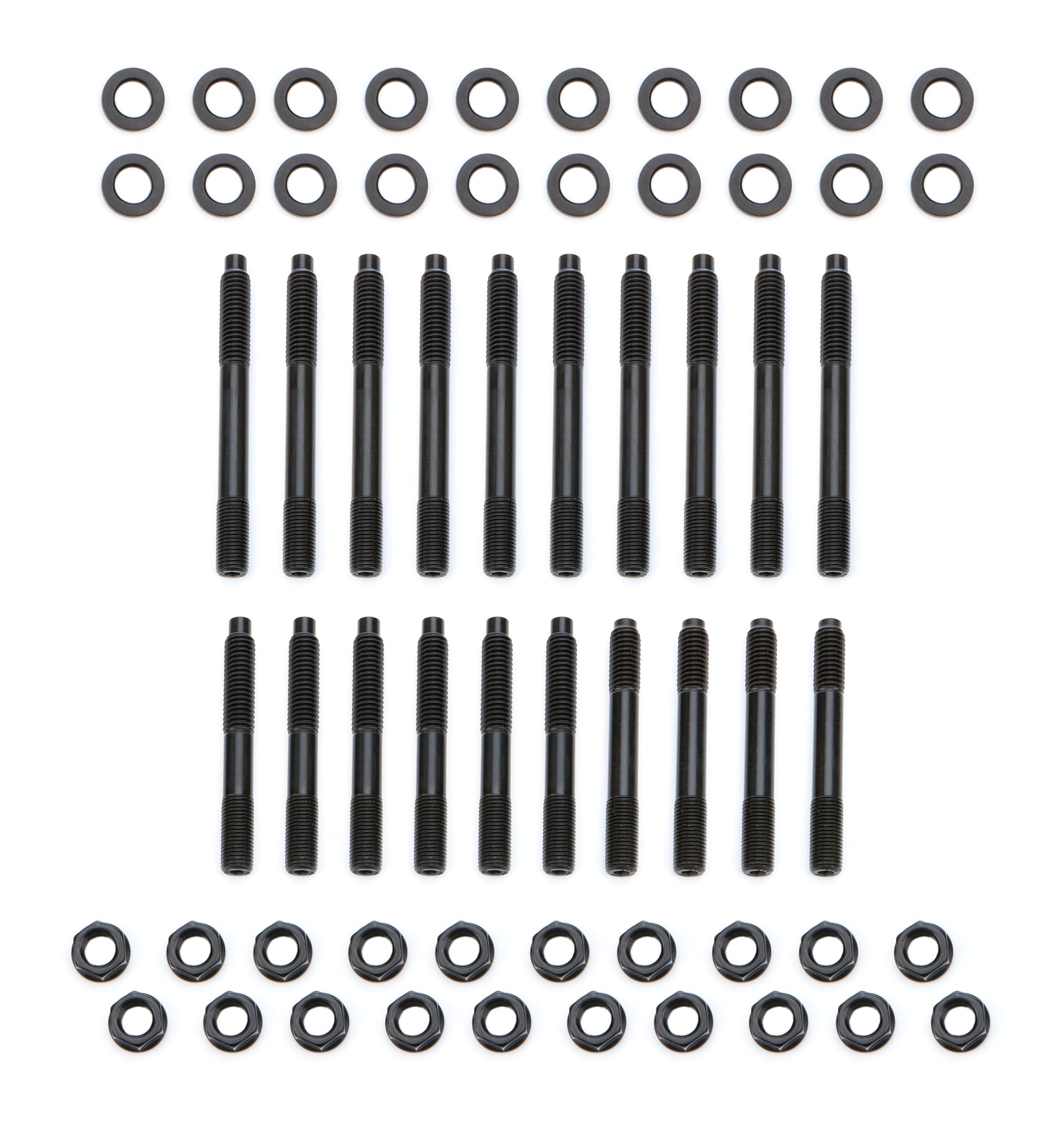 Dart Main Stud Kit - Hex Nuts - 4-Bolt Mains - Black Oxide - Small Block Chevy