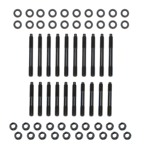 Dart Main Stud Kit - Hex Nuts - 4-Bolt Mains - Black Oxide - Small Block Chevy