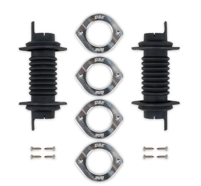 Detroit Speed Door Jam Wire Loom - 3 to 4.25 in Long - 1.30 in ID - Black / Billet Trim - Universal (Pair)